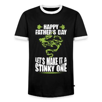 Alles Gute zum Vatertag - Vatertag Furz - Stinkend - Männer Kontrast-T-Shirt - Schwarz/Weiß - Vorne - AI Model Female 172 light (172cm) & AI Model Male 178 light (178cm)