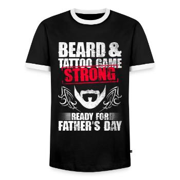 Bart & Tattoo Game Strong - Prêt pour le - T-shirt contrasté Homme - noir/blanc - Devant - AI Model Female 172 light (172cm) & AI Model Male 178 light (178cm)