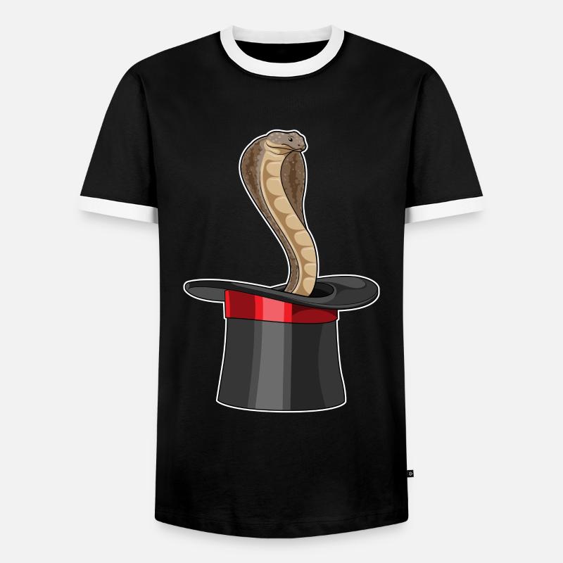 Snake Wizard Cylinder - Men's Ringer Shirt - black/white
