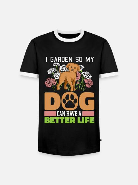 Hobbygärtner Garten Hund - Männer Kontrast-T-Shirt - Schwarz/Weiß