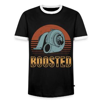 Turbocharger Boosted - Turbo & Tuning - Men's Ringer Shirt - black/white - Front - AI Model Female 172 light (172cm) & AI Model Male 178 light (178cm)