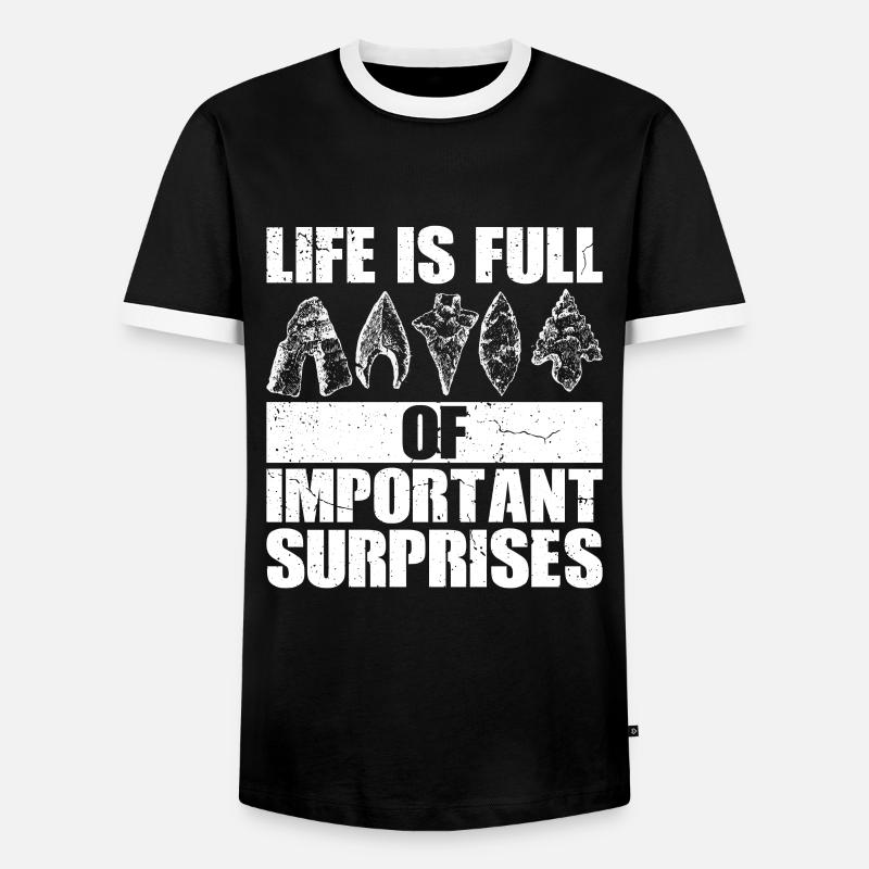 Pfeilspitzenjagd Artefakte Bogenschießen - Männer Kontrast-T-Shirt - Schwarz/Weiß