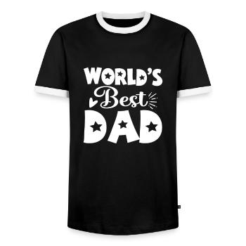 Meilleur papa mari papa cadeau de fête des pères pour papa - T-shirt contrasté Homme - noir/blanc - Devant - AI Model Female 172 light (172cm) & AI Model Male 178 light (178cm)