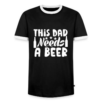 Meilleur papa mari papa cadeau de fête des pères pour papa - T-shirt contrasté Homme - noir/blanc - Devant - AI Model Female 172 light (172cm) & AI Model Male 178 light (178cm)