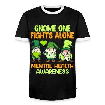 Sensibilisation au geistige de la santé mentale Gesundheit - T-shirt contrasté Homme - noir/blanc - Devant - AI Model Female 172 light (172cm) & AI Model Male 178 light (178cm)