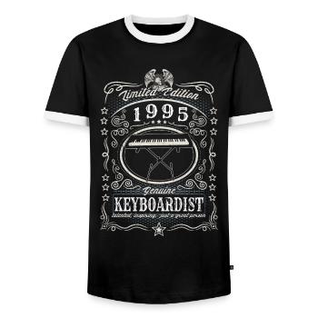 Vintage 1995 Keyboardist Geburtstag Geschenk Hobby - Männer Kontrast-T-Shirt - Schwarz/Weiß - Vorne - AI Model Female 172 light (172cm) & AI Model Male 178 light (178cm)