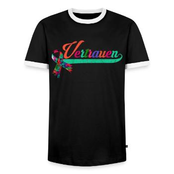 Conscience autistique Neurodiversité Autisme - T-shirt contrasté Homme - noir/blanc - Devant - AI Model Female 172 light (172cm) & AI Model Male 178 light (178cm)