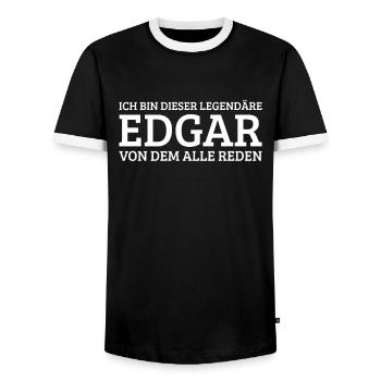 Edgar Lustiger Spruch Geburtstag Vorname - Männer Kontrast-T-Shirt - Schwarz/Weiß - Vorne - AI Model Female 172 light (172cm) & AI Model Male 178 light (178cm)