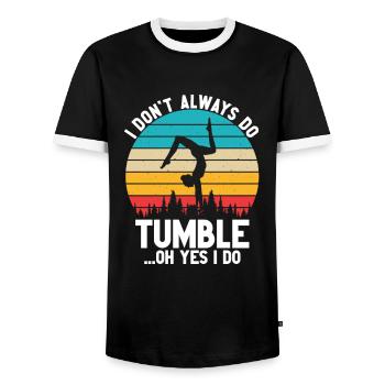 Tumbler Gymnast Girl Tumbler - Men's Ringer Shirt - black/white - Front - AI Model Female 172 light (172cm) & AI Model Male 178 light (178cm)