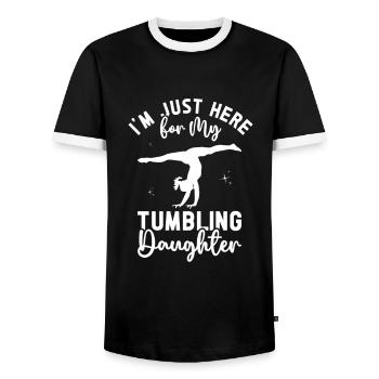 Tumbler Gymnast Girl Tumbler - Men's Ringer Shirt - black/white - Front - AI Model Female 172 light (172cm) & AI Model Male 178 light (178cm)