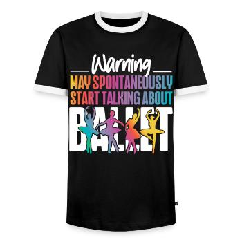 Ballet Dancer Dance Girl Ballerina - Männer Kontrast-T-Shirt - Schwarz/Weiß - Vorne - AI Model Female 172 light (172cm) & AI Model Male 178 light (178cm)