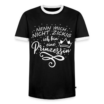 Prinzessin Krone - Männer Kontrast-T-Shirt - Schwarz/Weiß - Vorne - AI Model Female 172 light (172cm) & AI Model Male 178 light (178cm)