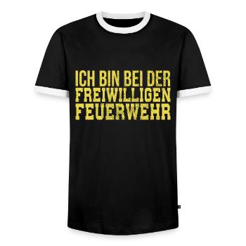 Freiwillige Feuerwehr Spruch - Männer Kontrast-T-Shirt - Schwarz/Weiß - Vorne - AI Model Female 172 light (172cm) & AI Model Male 178 light (178cm)