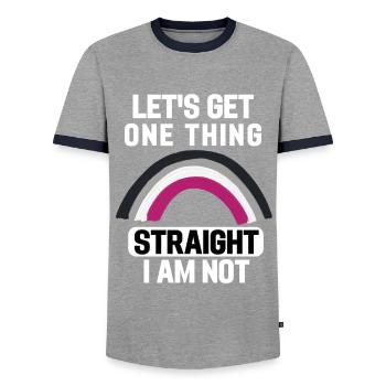 Regenbogen Ace Pride Month LGBT Geschenk Asexuell - Männer Kontrast-T-Shirt - Grau/Navy  - Vorne - AI Model Female 172 light (172cm) & AI Model Male 178 light (178cm)