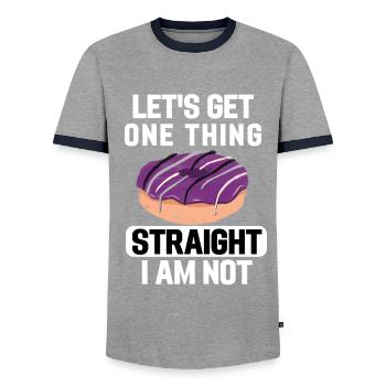 Ace Pride Month Donut LGBTQ Geschenk Asexuell - Männer Kontrast-T-Shirt - Grau/Navy  - Vorne - AI Model Female 172 light (172cm) & AI Model Male 178 light (178cm)