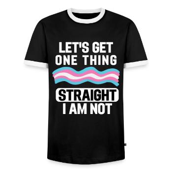Mois de la fierté transgenre LGBT Cadeau Transsexuel - T-shirt contrasté Homme - noir/blanc - Devant - AI Model Female 172 light (172cm) & AI Model Male 178 light (178cm)