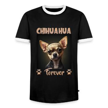 Dog saying Chihuahua design for dog lovers - Men's Ringer Shirt - black/white - Front - AI Model Female 172 light (172cm) & AI Model Male 178 light (178cm)