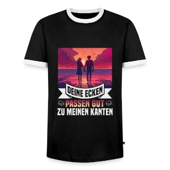 Valentinstag Geschenke Liebhaber Und Paare Designs - Männer Kontrast-T-Shirt - Schwarz/Weiß - Vorne - AI Model Female 172 light (172cm) & AI Model Male 178 light (178cm)