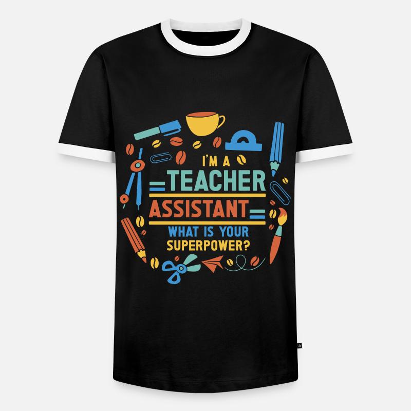 Teacher -Assistant Headmaster Teaching - Men's Ringer Shirt - black/white