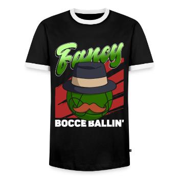 Fancy Boccia Ballin' - Boccia Ball - T-shirt contrasté Homme - noir/blanc - Devant - AI Model Female 172 light (172cm) & AI Model Male 178 light (178cm)