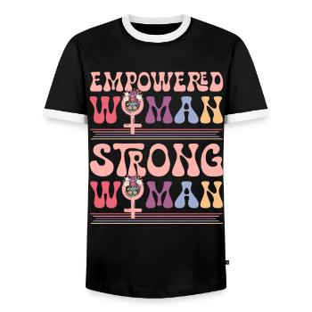 Women's Rights Flowers Feminist Women's Rights - Men's Ringer Shirt - black/white - Front - AI Model Female 172 light (172cm) & AI Model Male 178 light (178cm)