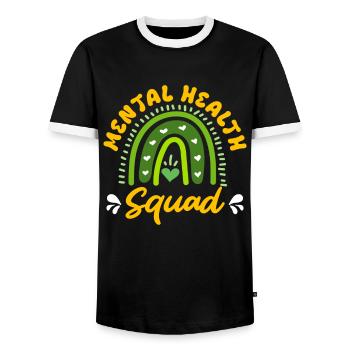 Escouade de santé mentale Mentale Gesundheit - T-shirt contrasté Homme - noir/blanc - Devant - AI Model Female 172 light (172cm) & AI Model Male 178 light (178cm)