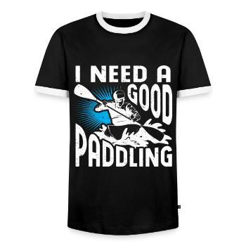 Rafting Floß Geschenk Paddler Rafting - Männer Kontrast-T-Shirt - Schwarz/Weiß - Vorne - AI Model Female 172 light (172cm) & AI Model Male 178 light (178cm)