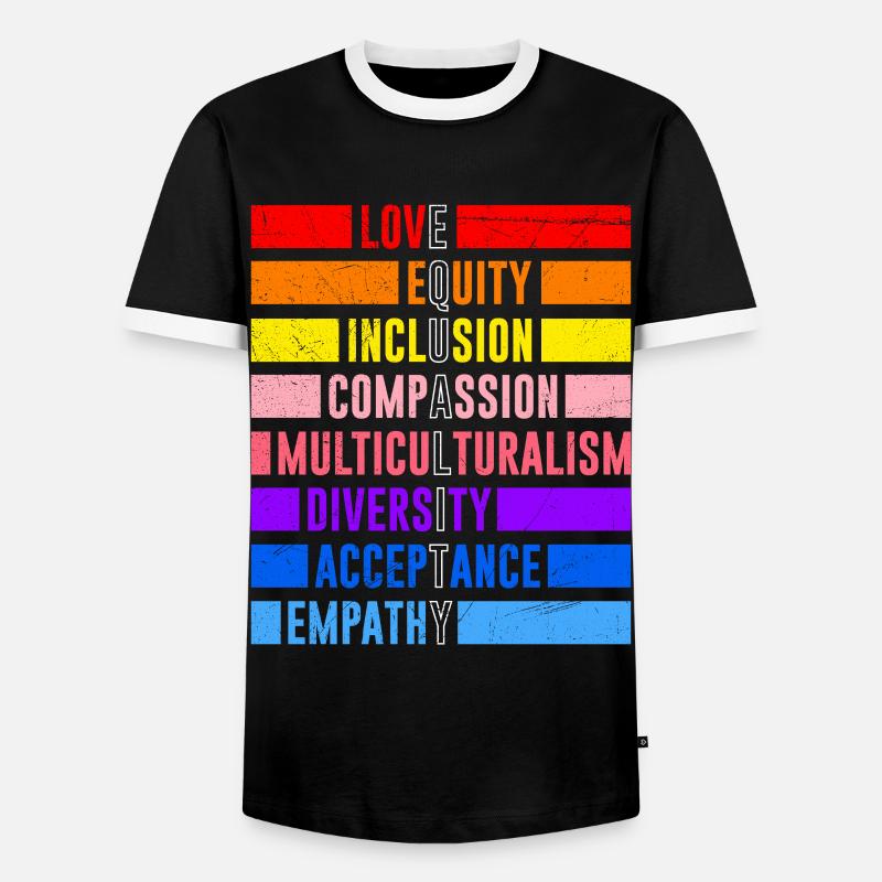 Inclusion Equality Kindness Acceptance - Men's Ringer Shirt - black/white