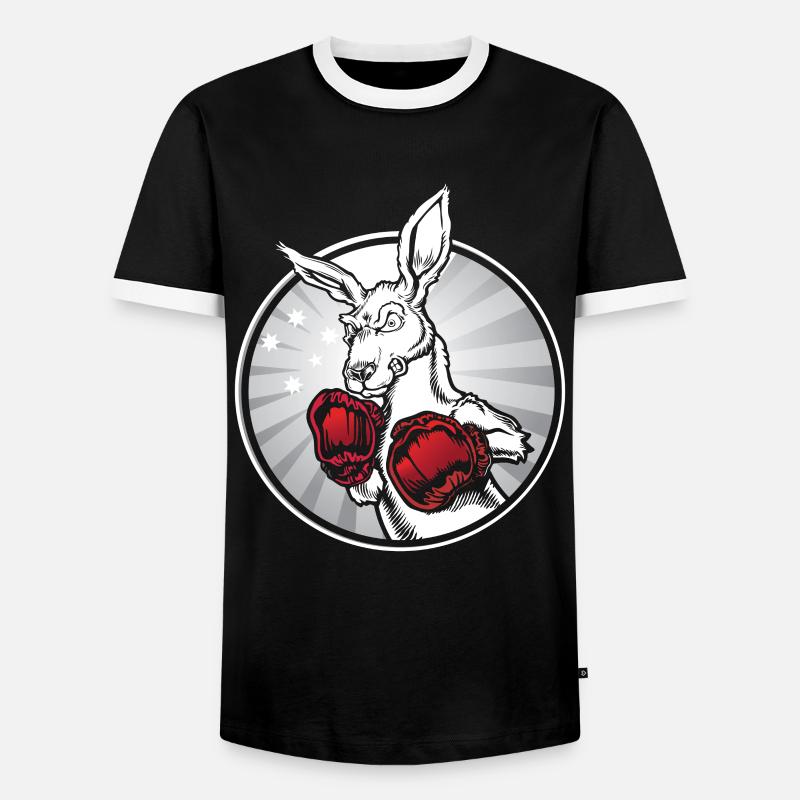 Känguru Boxen Kängurus - Männer Kontrast-T-Shirt - Schwarz/Weiß