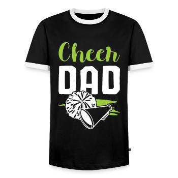 Cheerleader Dad - Men's Ringer Shirt - black/white - Front - AI Model Female 172 light (172cm) & AI Model Male 178 light (178cm)