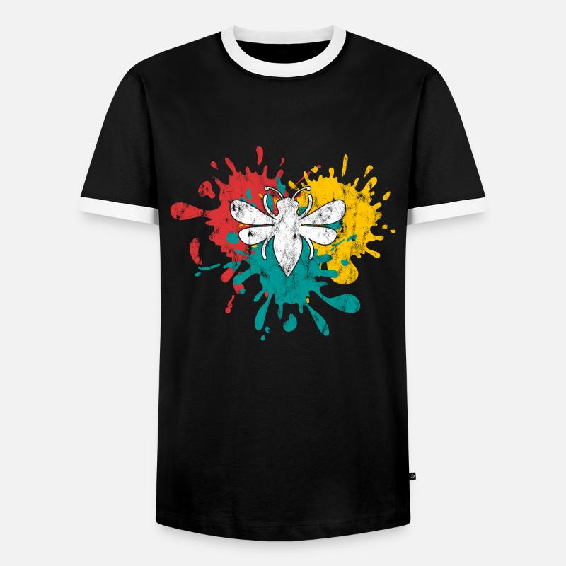 Bee - Men's Ringer Shirt - black/white
