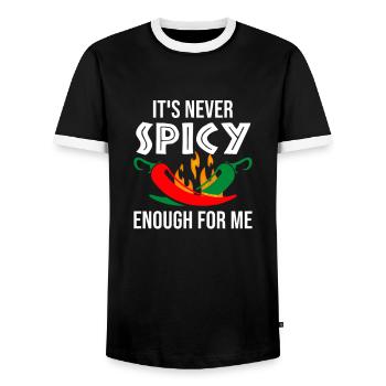 Red Hot Chili Piment Épicé Food Lover Chili - T-shirt contrasté Homme - noir/blanc - Devant - AI Model Female 172 light (172cm) & AI Model Male 178 light (178cm)