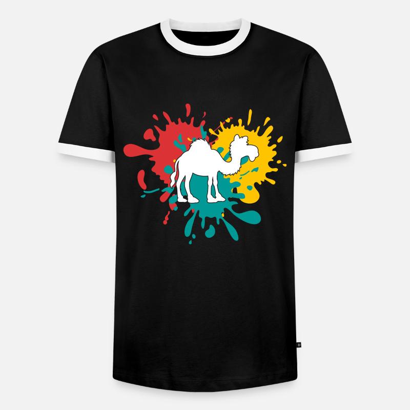 Dromedar - Männer Kontrast-T-Shirt - Schwarz/Weiß