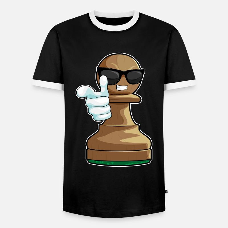 Schachfigur Bauer Schach - Männer Kontrast-T-Shirt - Schwarz/Weiß