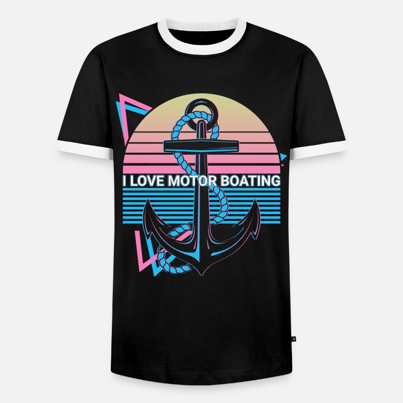 Bootfahren Retro - Männer Kontrast-T-Shirt - Schwarz/Weiß