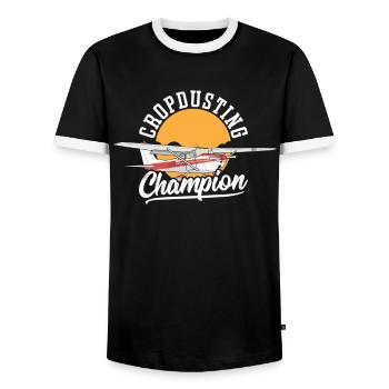 Cropdusting Champion Crop Duster Crop Dusting - Men's Ringer Shirt - black/white - Front - AI Model Female 172 light (172cm) & AI Model Male 178 light (178cm)
