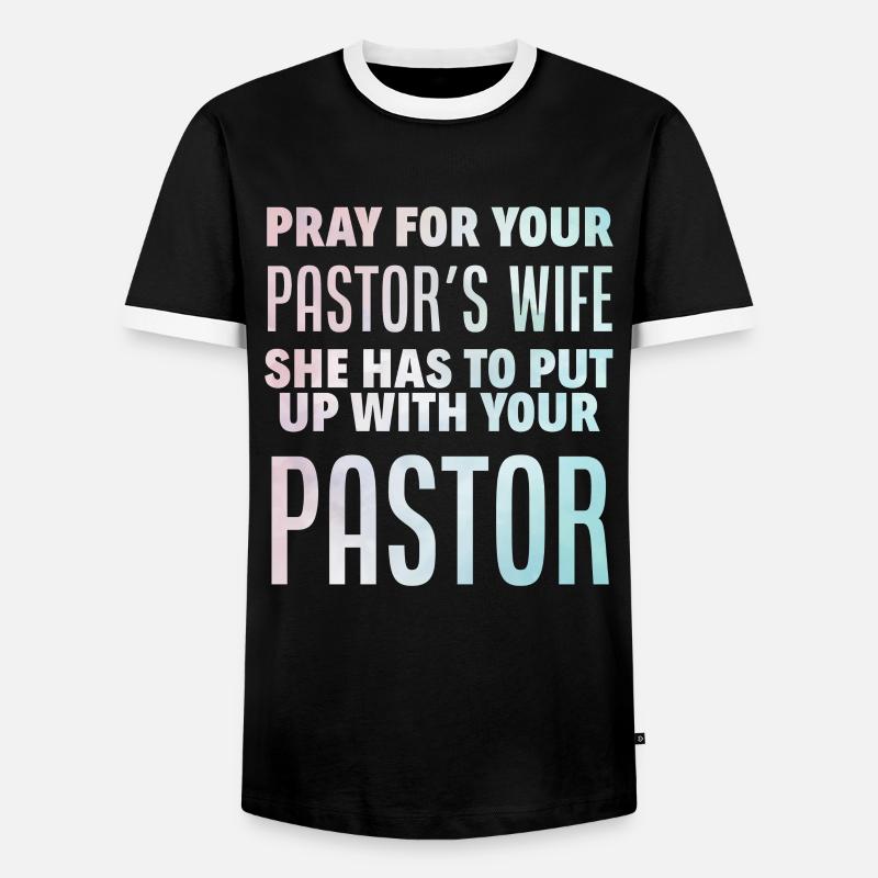 Pasteur Pasteur Prédication Chrétien priant - T-shirt contrasté Homme - noir/blanc