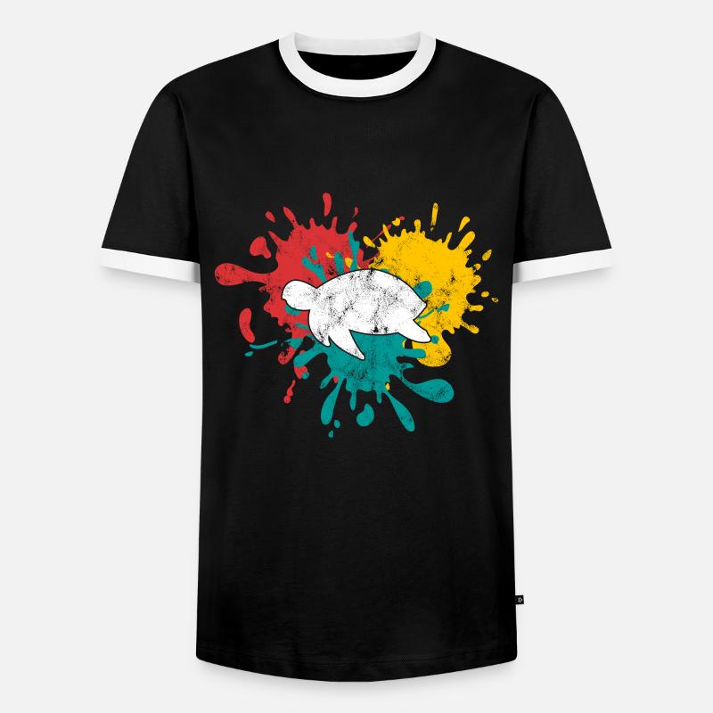 Turtle - Men's Ringer Shirt - black/white