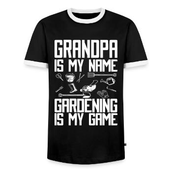 Hobbygärtner Garten Opa Gärtnerischer Vater - Männer Kontrast-T-Shirt - Schwarz/Weiß - Vorne - AI Model Female 172 light (172cm) & AI Model Male 178 light (178cm)