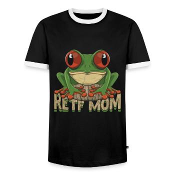 Conception de grenouille aux yeux rouges pour un chasseur de grenouilles - T-shirt contrasté Homme - noir/blanc - Devant - AI Model Female 172 light (172cm) & AI Model Male 178 light (178cm)