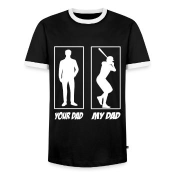 Ton père mon père Baseball Papa - T-shirt contrasté Homme - noir/blanc - Devant - AI Model Female 172 light (172cm) & AI Model Male 178 light (178cm)