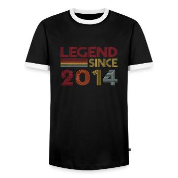 2014 Geburtstag Legend since Retro Vintage - Männer Kontrast-T-Shirt - Schwarz/Weiß - Vorne - AI Model Female 172 light (172cm) & AI Model Male 178 light (178cm)