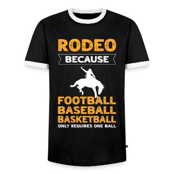 Rodeo Bullriding Western Sports Horse Riding - Männer Kontrast-T-Shirt - Schwarz/Weiß - Vorne - AI Model Female 172 light (172cm) & AI Model Male 178 light (178cm)