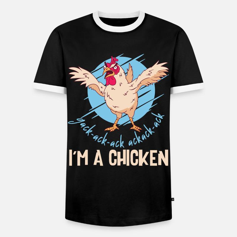 Ich bin ein Huhn - Männer Kontrast-T-Shirt - Schwarz/Weiß