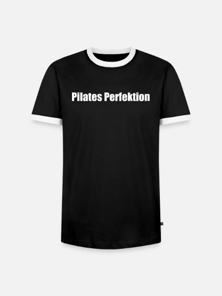 Pilates - Pilates Perfektion - Männer Kontrast-T-Shirt - Schwarz/Weiß