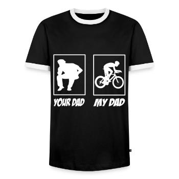 Rennrad - Männer Kontrast-T-Shirt - Schwarz/Weiß - Vorne - AI Model Female 172 light (172cm) & AI Model Male 178 light (178cm)