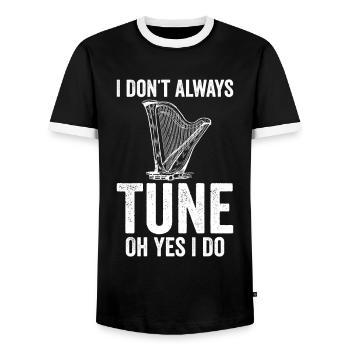 Harpist Harpist - Men's Ringer Shirt - black/white - Front - AI Model Female 172 light (172cm) & AI Model Male 178 light (178cm)