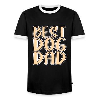 Meilleur père de chien - T-shirt contrasté Homme - noir/blanc - Devant - AI Model Female 172 light (172cm) & AI Model Male 178 light (178cm)