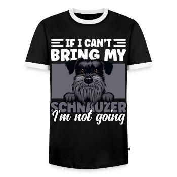 Schnauzer Dad Dog Lover Schnauzer Dog Father Dog - Men's Ringer Shirt - black/white - Front - AI Model Female 172 light (172cm) & AI Model Male 178 light (178cm)