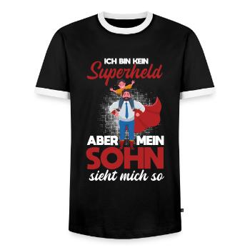 Cooler Vater und Sohn Spruch - Männer Kontrast-T-Shirt - Schwarz/Weiß - Vorne - AI Model Female 172 light (172cm) & AI Model Male 178 light (178cm)